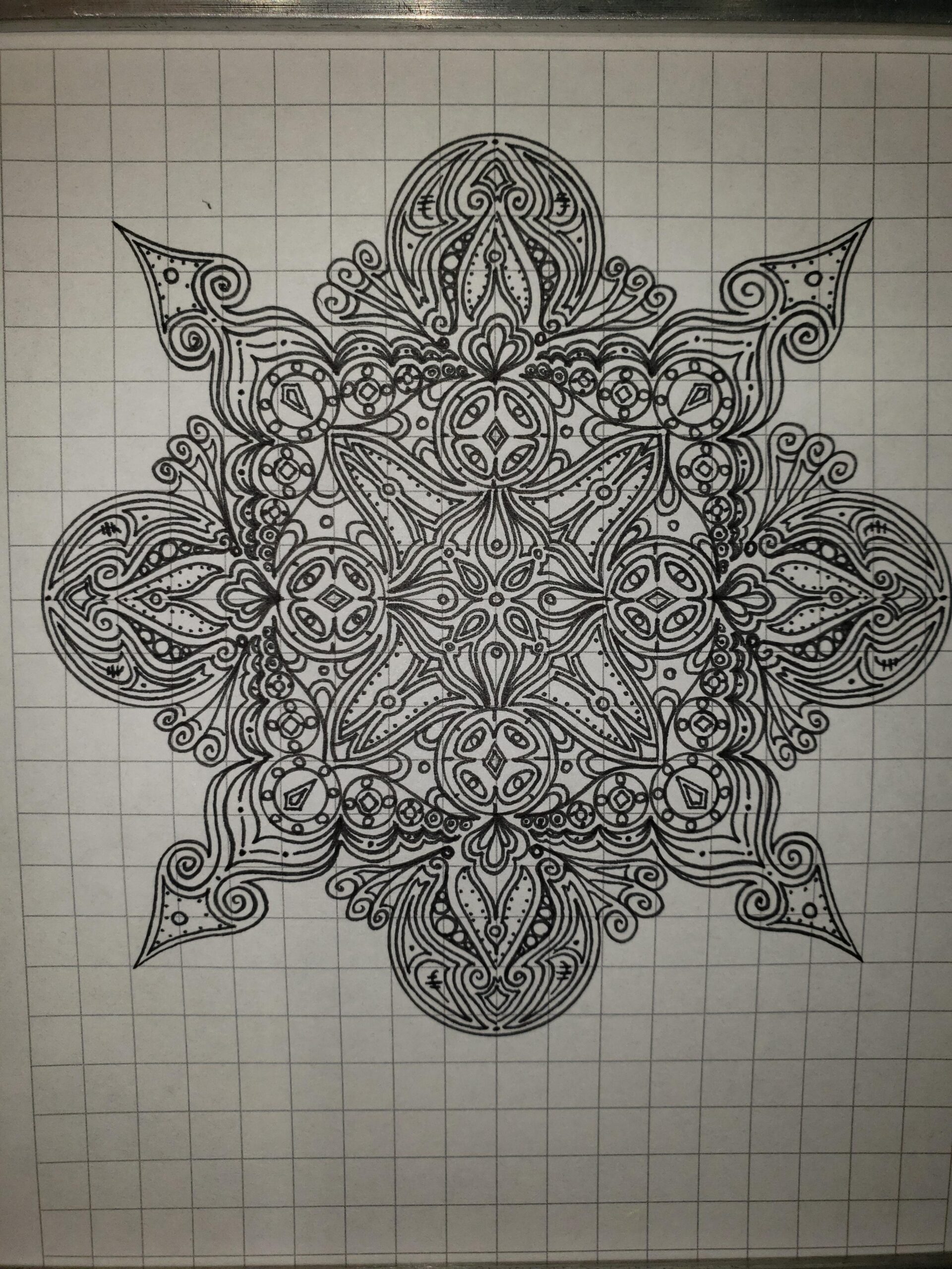 Graph Paper Mandala esque Drawing R Mandala
