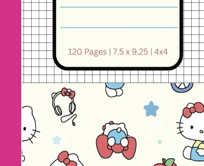 Graph Paper Notebook Cute Kitty Design 120 Pages 7 5 X 9 25 Inches 4x4 Grid Perfect For Students Kids And Note Taking Xiong Lisa Amazon Books