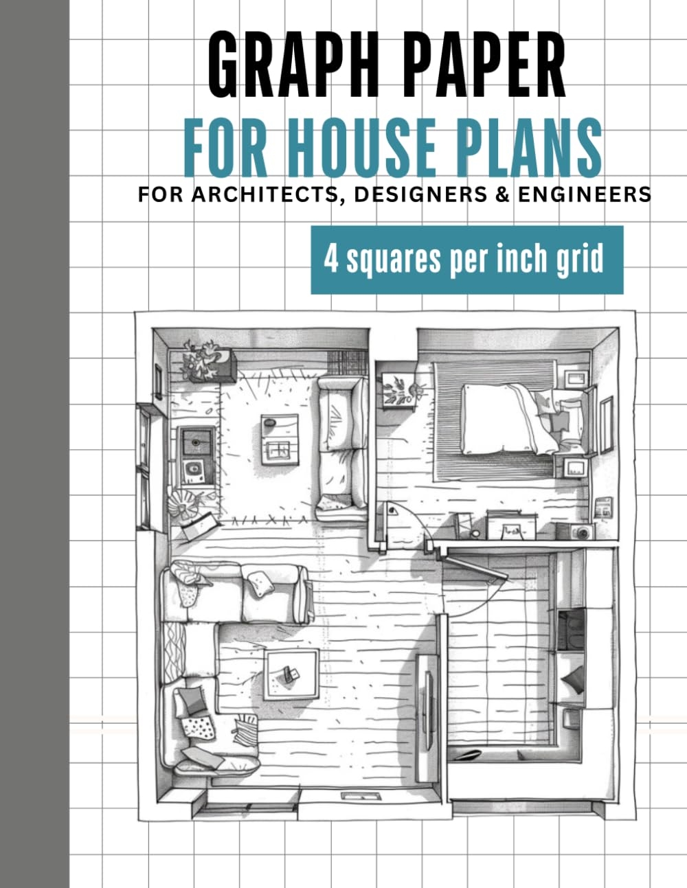 Graph Paper Notebook For House Plans 8 5x11 4x4 Grid Architects Designers Engineers Non Perforated Pages Drafting Blueprint Design Interior Design Engineering Gifts Sketching Publishing Integrafun Amazon Books