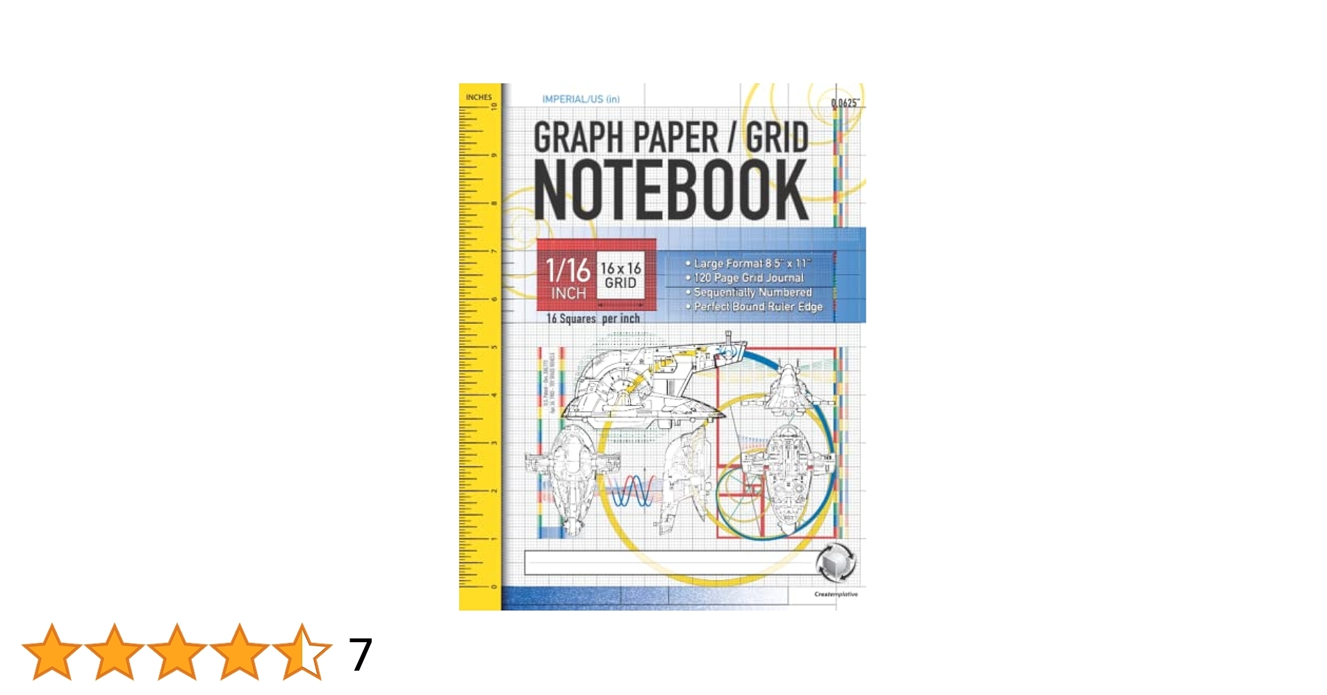 Graph Paper Notebook Grid Notebook 1 16 Inch Squares 16x16 Grid 16 Squares Per 1 Inch 120 Numbered Pages Grid Journal Large 8 5 X 11 Inches Ruled Distinct Feint Lines Patent Drawings Createmplative Christensen Joseph 9798767978298 