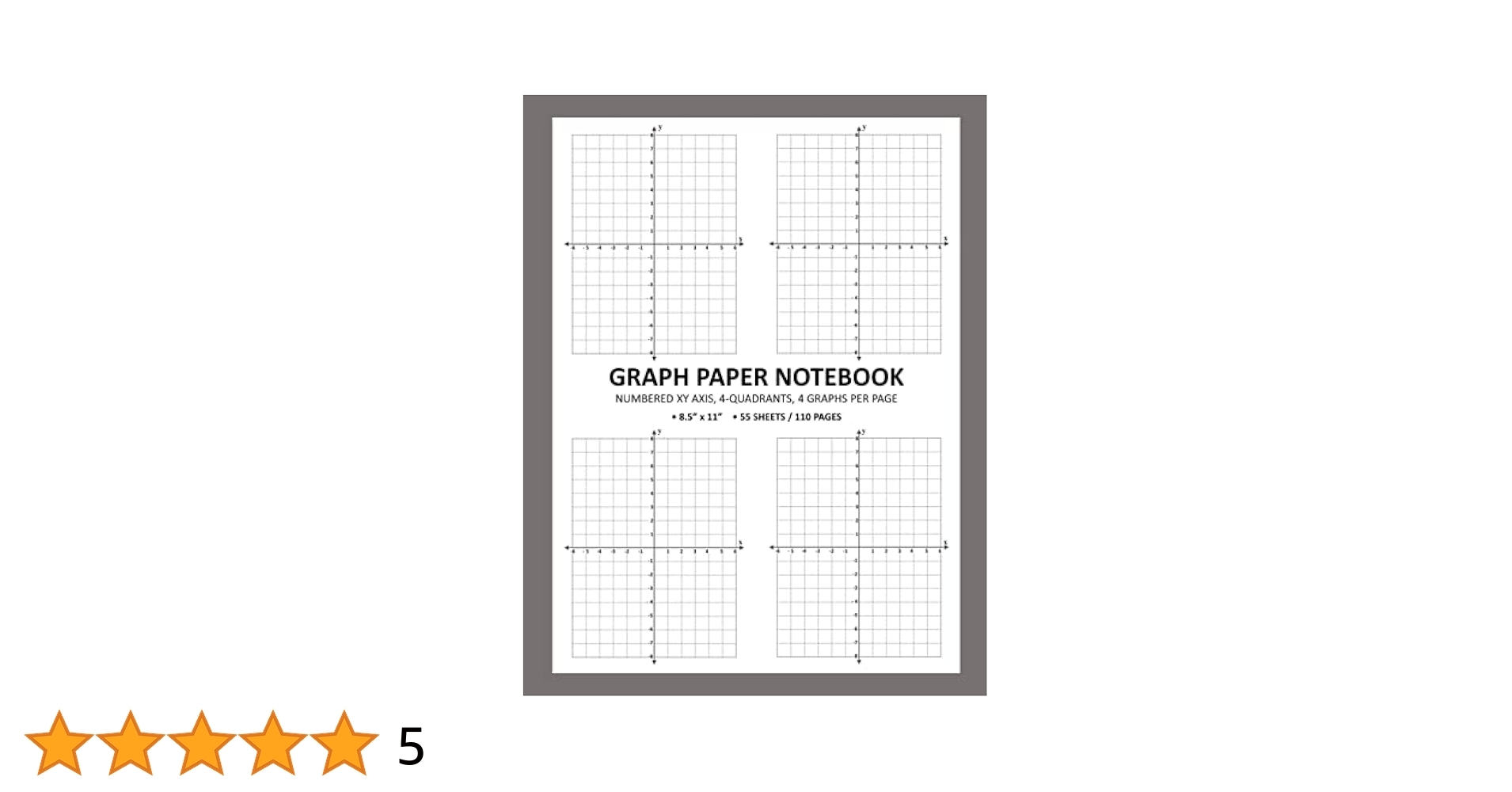 Graph Paper Notebook XY Coordinate Plane For Math Algebra Science Graphing 4 Quadrants 4 Graphs Per Page 55 Sheets 8 5 X 11 Inches Pad Double Sided Lekky Bliger 9798474342382 Amazon Books
