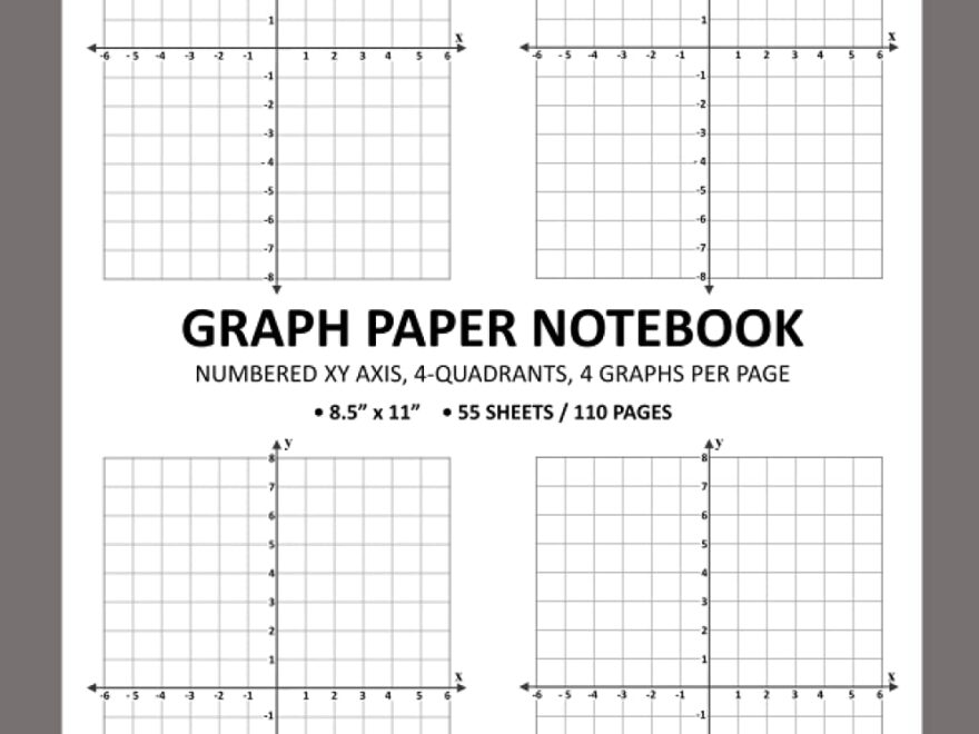 Graph Paper Notebook XY Coordinate Plane For Math Algebra Science Graphing 4 Quadrants 4 Graphs Per Page 55 Sheets 8 5 X 11 Inches Pad Double Sided Lekky Bliger 9798474342382 Amazon Books