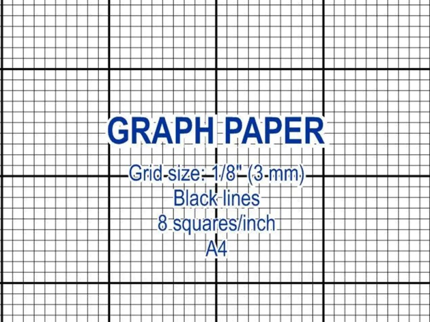 Graph Paper Printable 3 Mm Grid Cross Stitch Design 8 Squares Per Inch Black Lines A4 Instant Download PDF Etsy