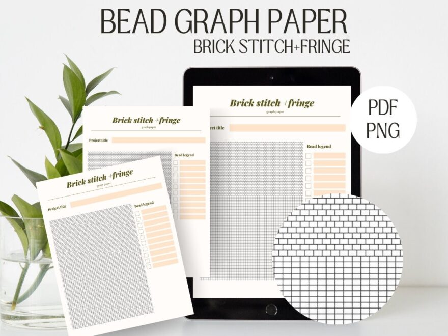 Graph Paper Template For Bead Projects Brick Stitch With Fringe DIY Pattern PDF PNG Instant Download Etsy