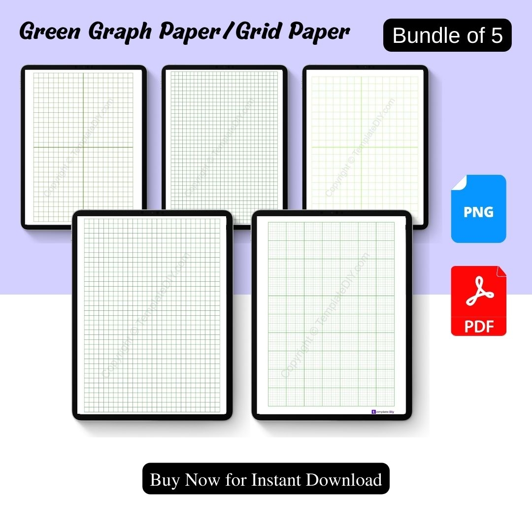Green Graph Paper Grid Paper Printable Template In PDF