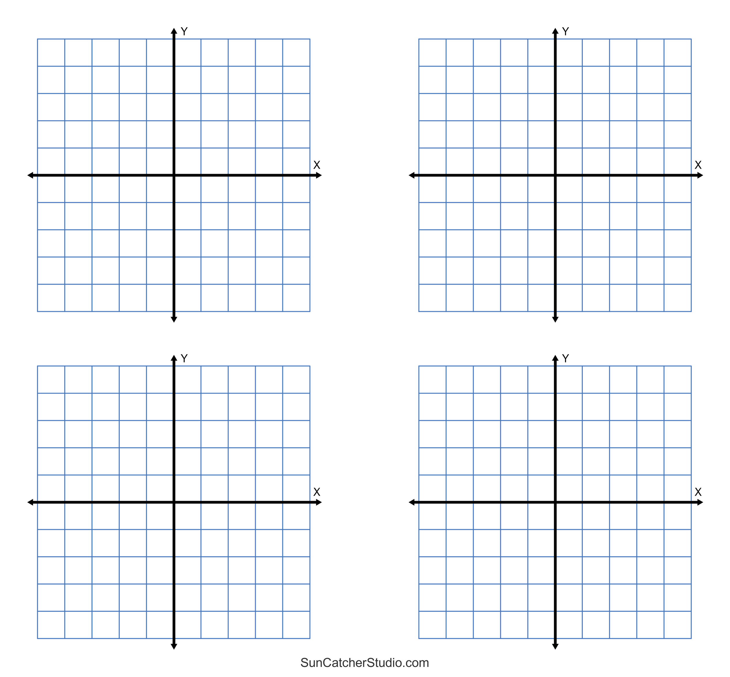 Grid Paper Printable 4 Quadrant Coordinate Graph Paper Templates Worksheets Library