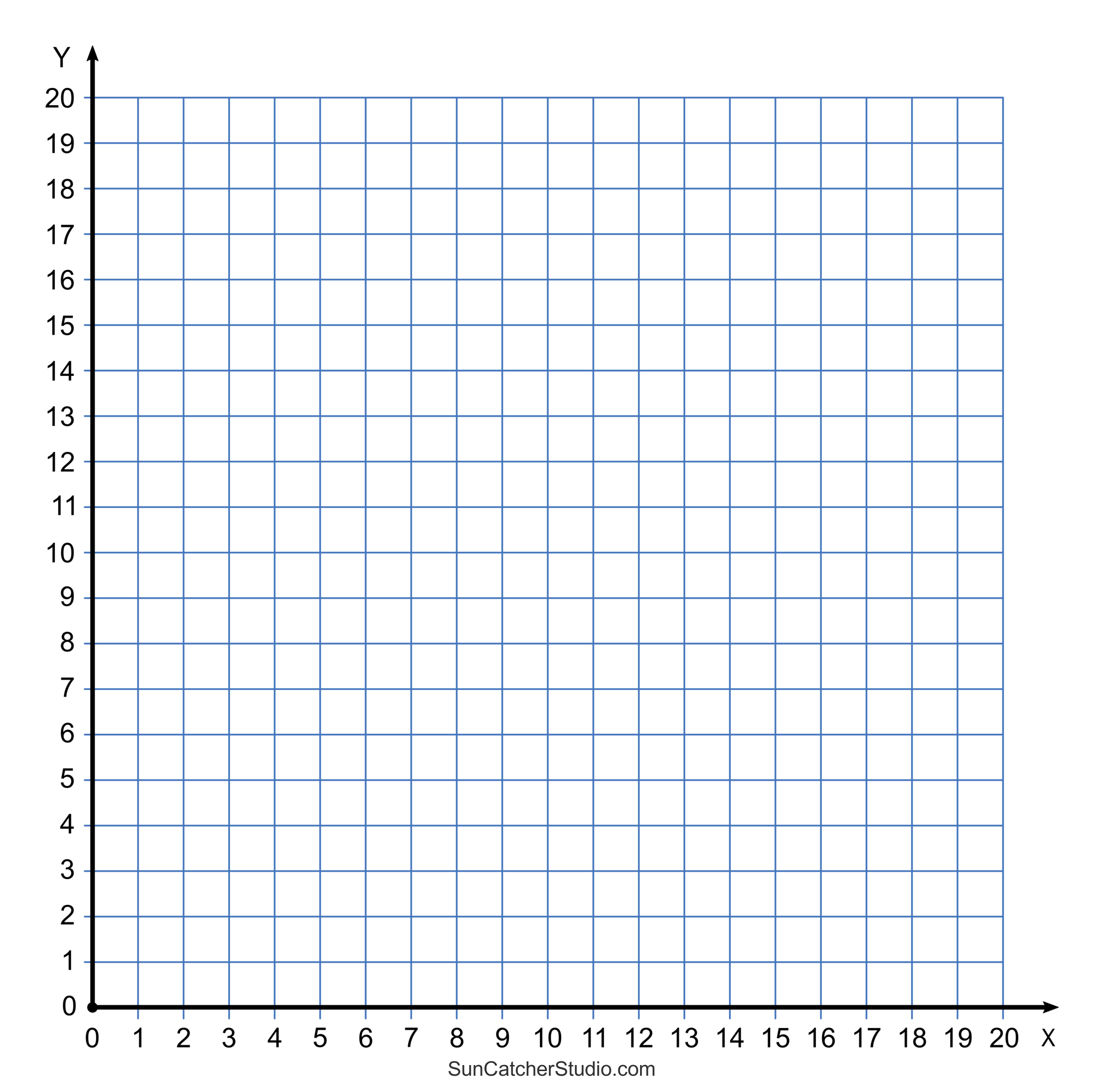 Graph Paper First Quadrant Transparent