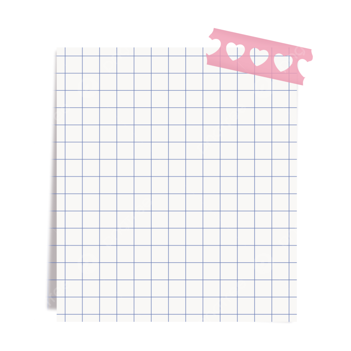 Grid Paper With Pink Transparent Tape Illustration Grid Paper Bullet Journal Love PNG Transparent Clipart Image And PSD File For Free Download
