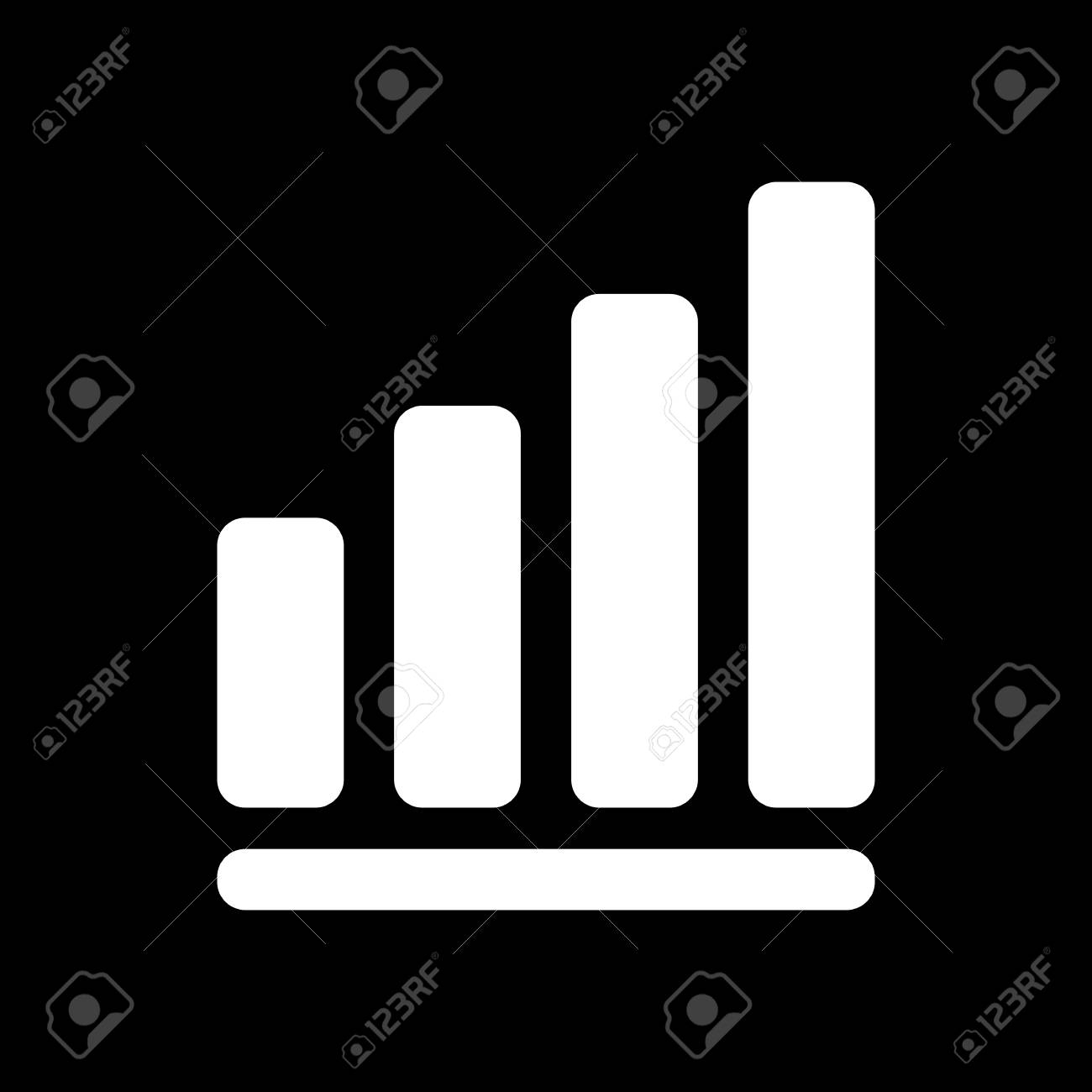 Growing Graph Line Icon White Icon On Black Background Inversion Vector Illustration Royalty Free SVG Cliparts Vectors And Stock Illustration Image 98514136 