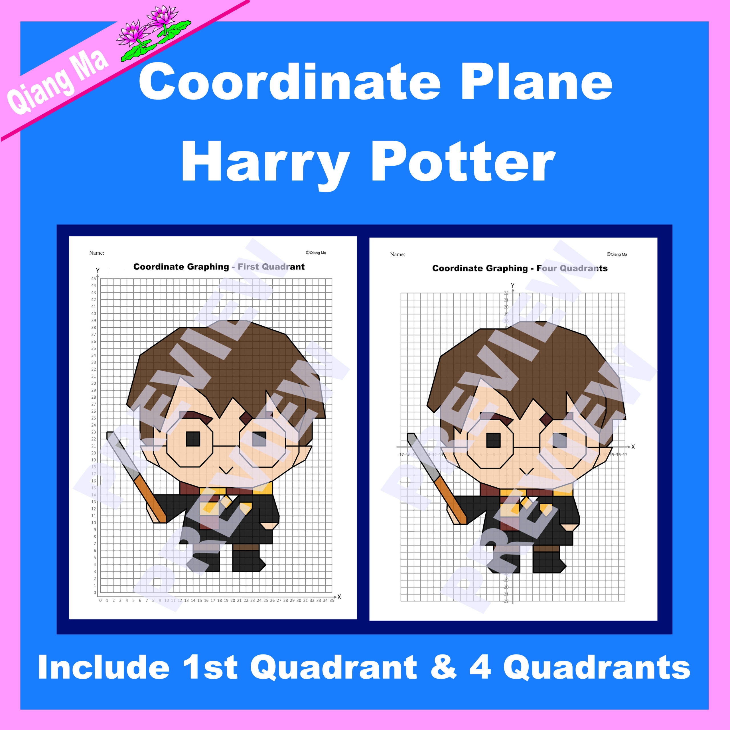 Harry Potter Coordinate Plane Graphing Picture Harry Potter Made By Teachers