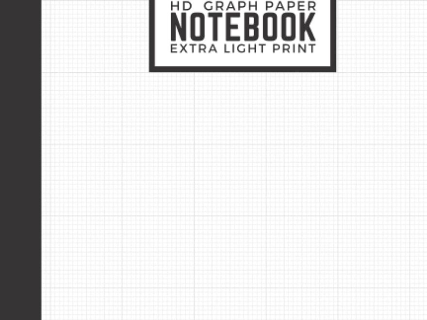 HD Light Print Graph Paper Notebook Ultra High Resolution 1 16 16 Squares Per Inch Small White Notebook Thin Light Gray Lines Math Science Needlepoint Pixel Art Writing Calligraphy