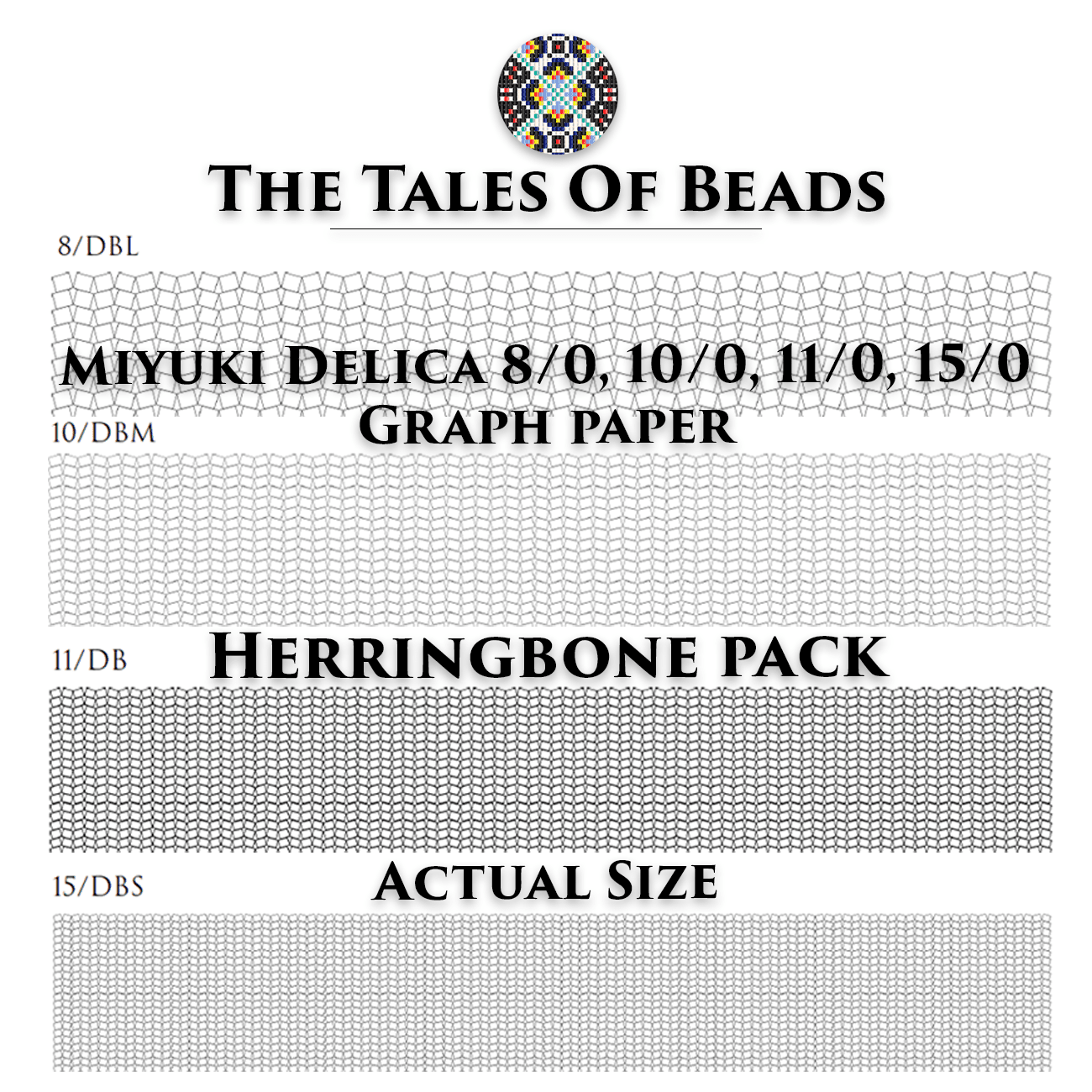 Herringbone Graph Paper Miyuki Delica Actual Size Seed Bead Graph Paper Crealandia