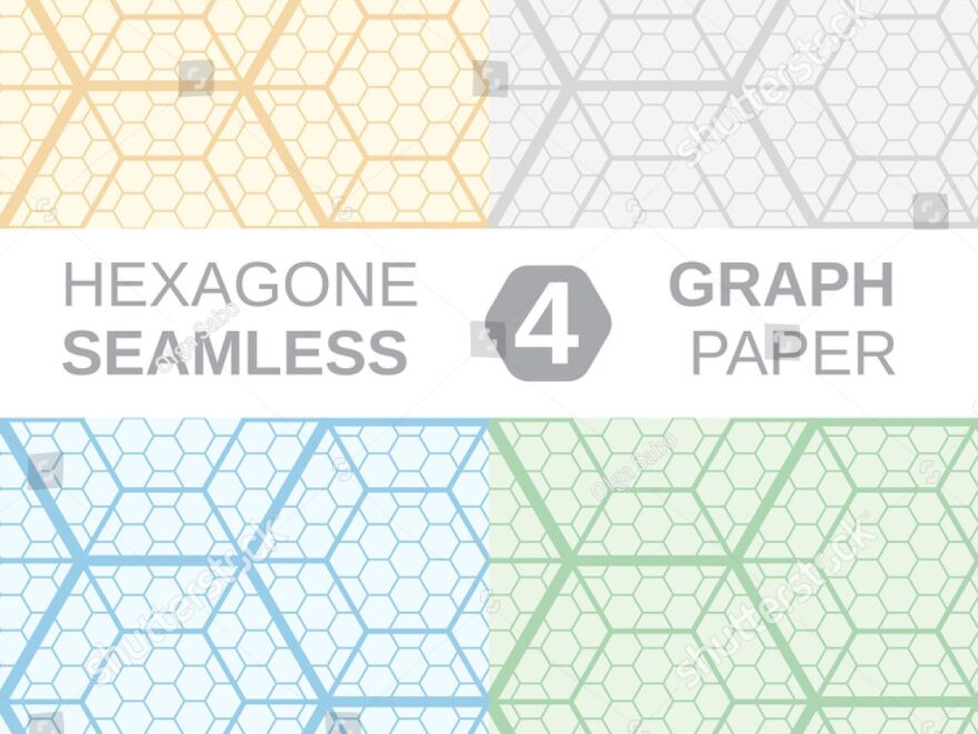 Hexagon Graph Paper Set 4 Seamless Stock Vector Royalty Free 254166556 Shutterstock