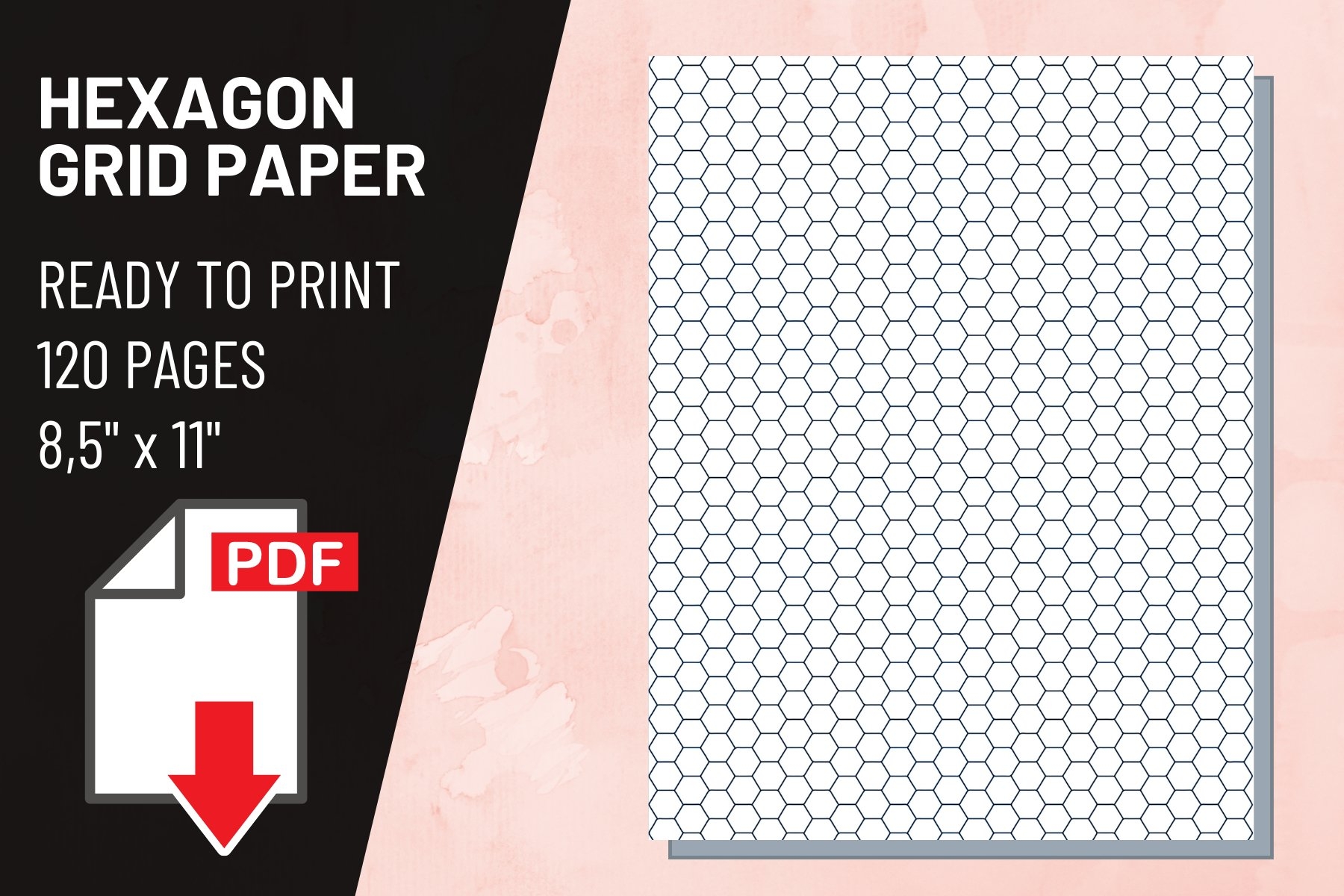 Hex Graph Paper Print