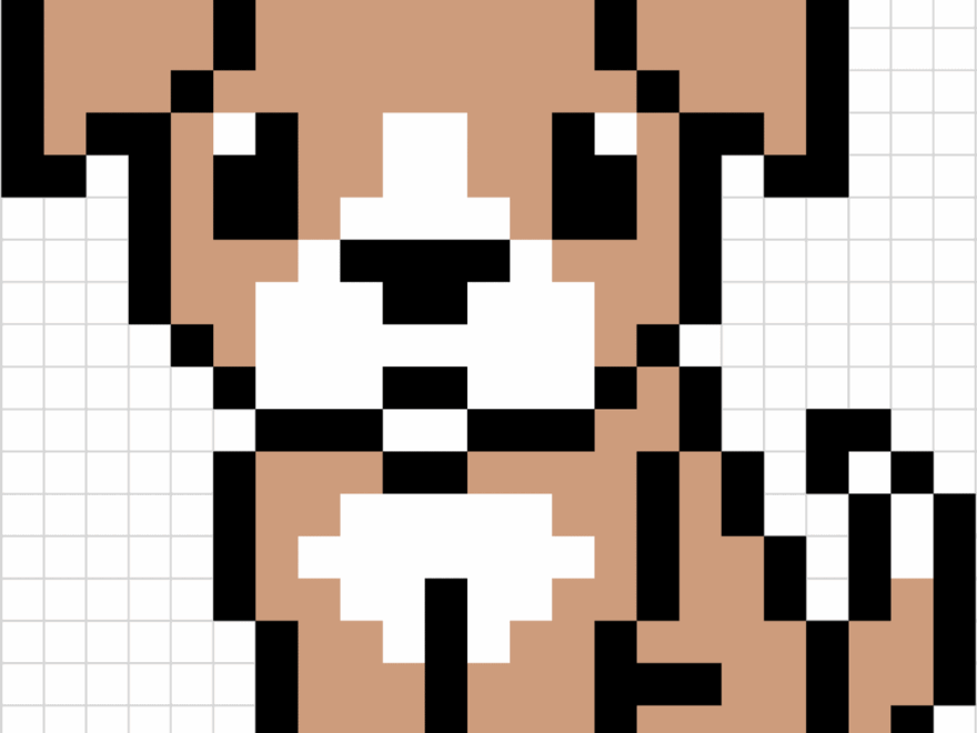 How To Draw A Dog Pixel Art Really Easy Drawing Tutorial