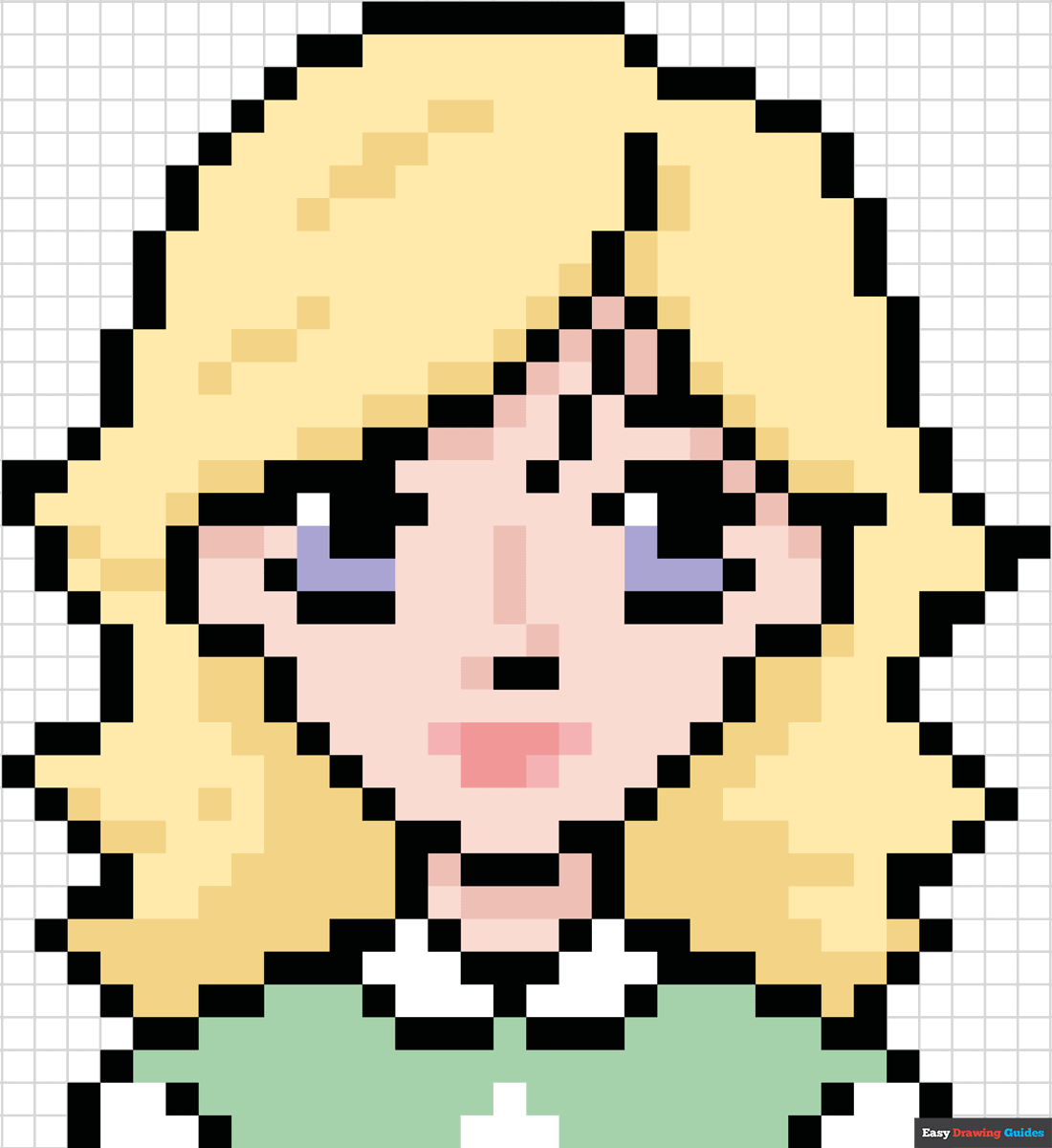 How To Draw A Girl Pixel Art Really Easy Drawing Tutorial