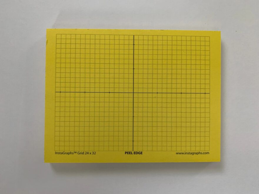 InstaGraphs 24x32 Grid With Axes 50 Sheets pad 3 x4 With 4th Generation all Over Adhesive InstaGraphs By Clear Educational Solutions