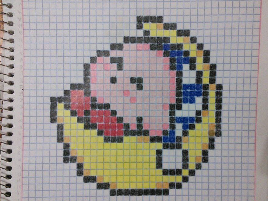 Kirby Pixel Art Colorpencil Madness
