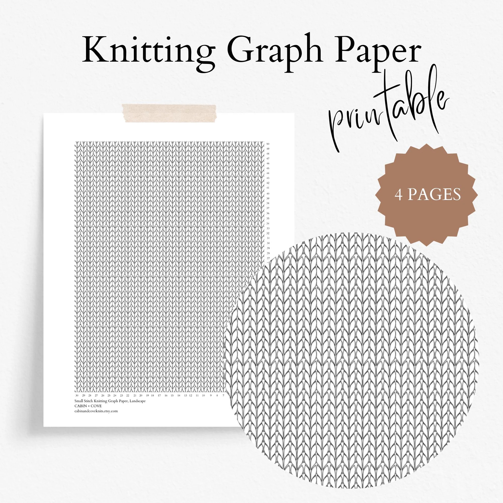 Knitting Graph Paper For Knitters Printable Template In Stockinette Stitch For Colour And Pattern Design Blank Duplicate Intarsia Fair Isle Etsy