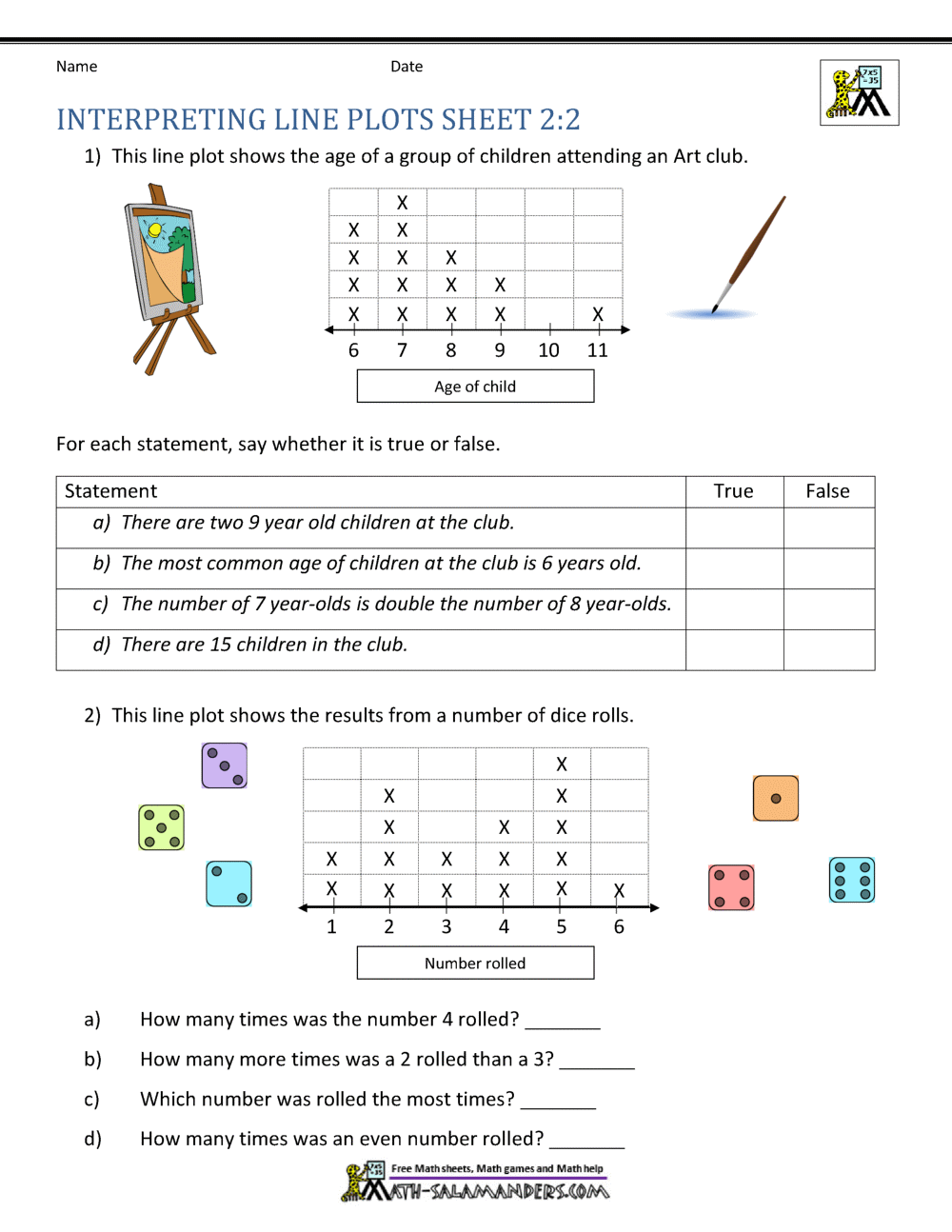 Line Plots 2nd Grade Worksheets Line Plots 2nd Grade Worksheets