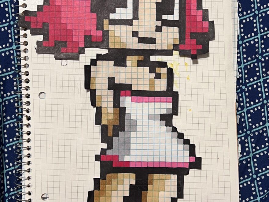 Lisa Miller Pixel Sprite Made On Graph Paper With Sharpie And Markers forgot Her Hair Highlights R ScottPilgrim