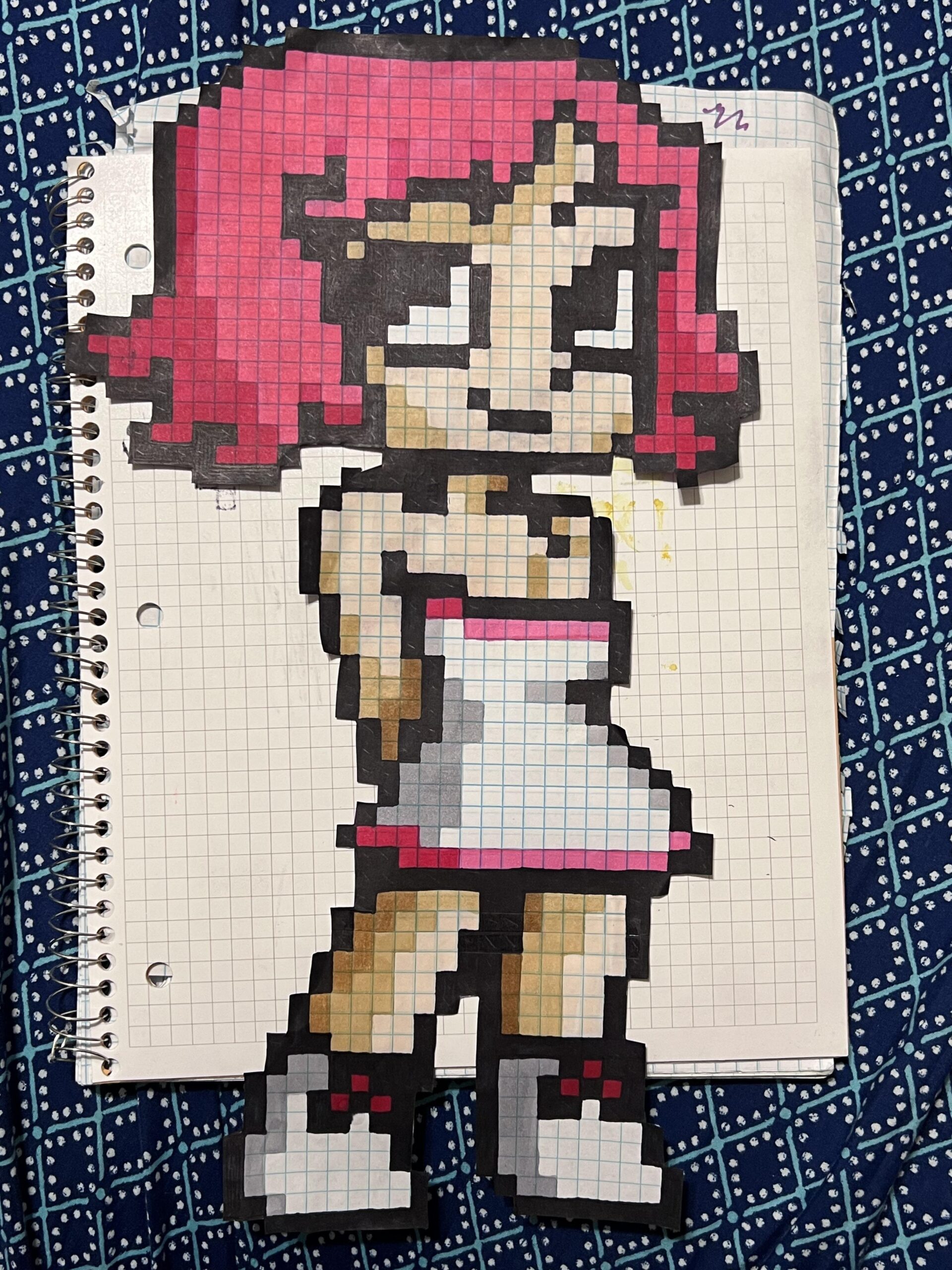 Lisa Miller Pixel Sprite Made On Graph Paper With Sharpie And Markers forgot Her Hair Highlights R ScottPilgrim