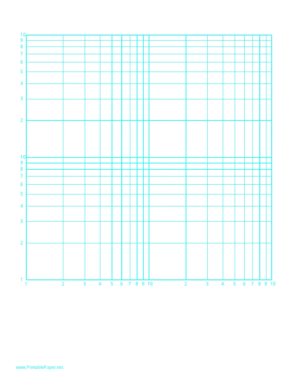 Log Log Paper With Logarithmic Horizontal Axis Two Decades And Logarithmic Vertical Axis Two Decades With Equal Scales On Letter Sized Paper Download Printable PDF Templateroller
