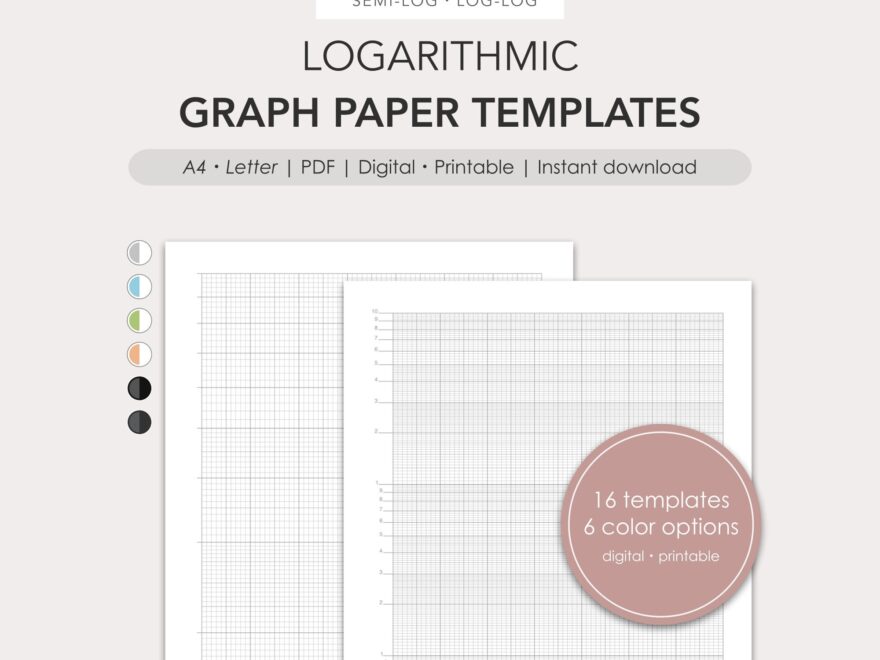 Logarithmic Graph Paper Templates semi log Log log PDF Digital Printable Etsy