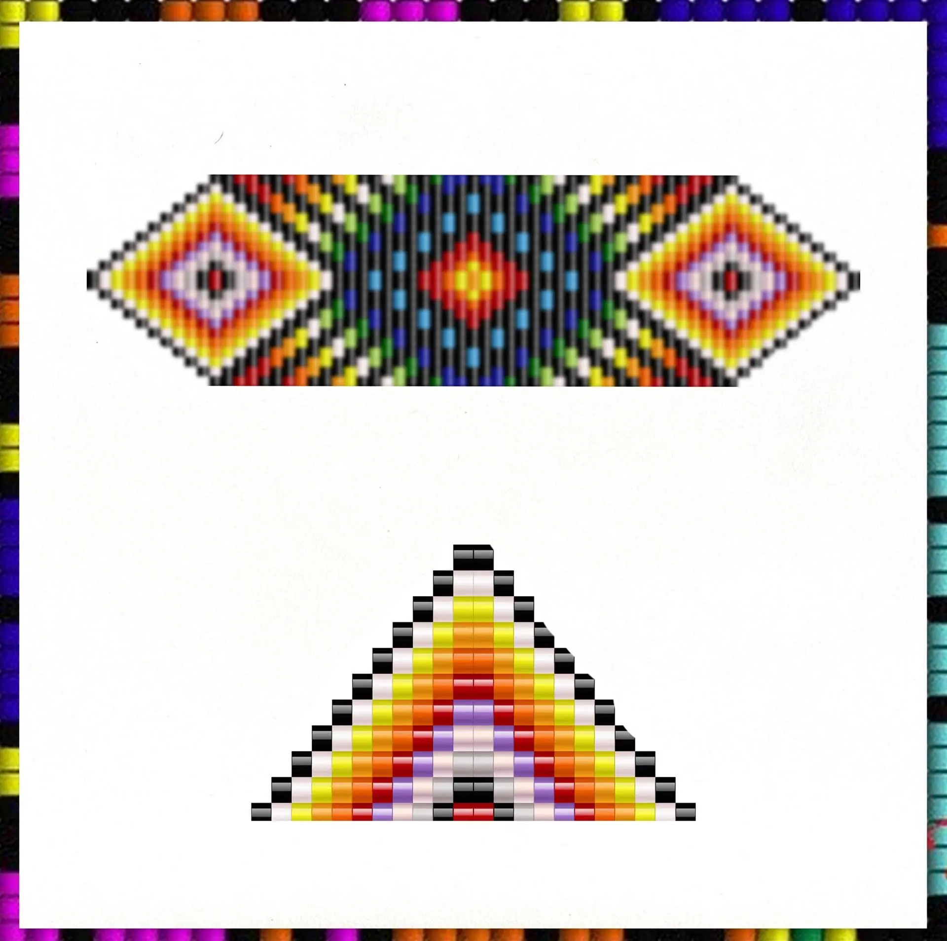 Loom Bead Bracelet Pattern Rainbow PDF File Bead Graph