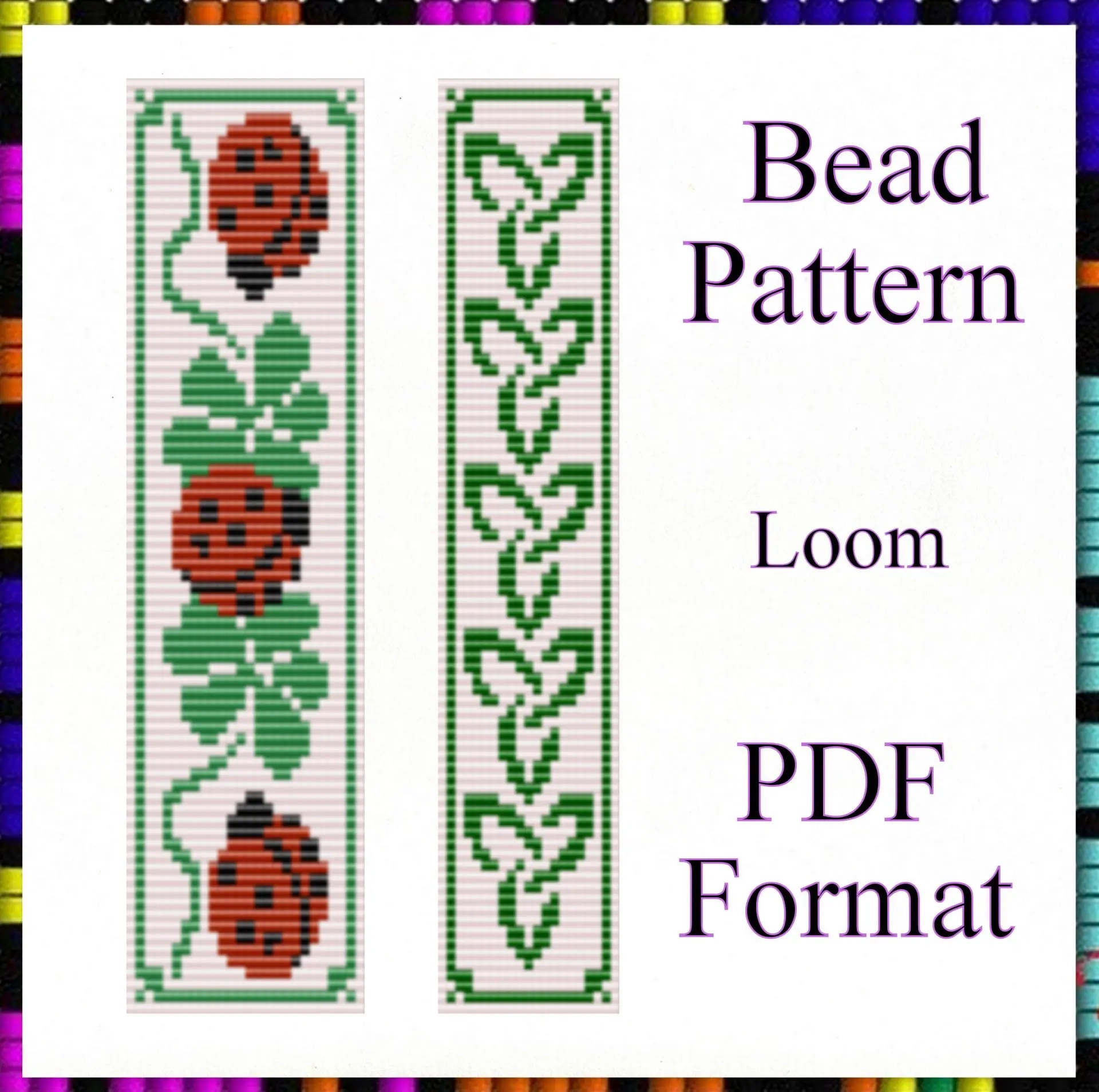 Loom Beaded Bracelet Ladybug And Shamrock Miyuki Delica