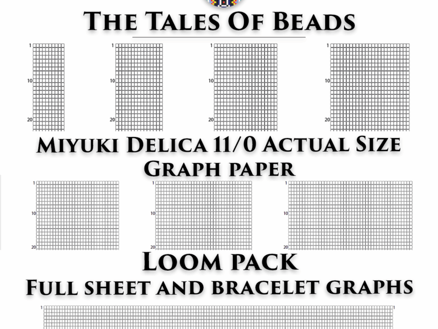 Loom Graph Paper Miyuki Delica 11 0 Actual Size Seed Bead Graph Paper Crealandia