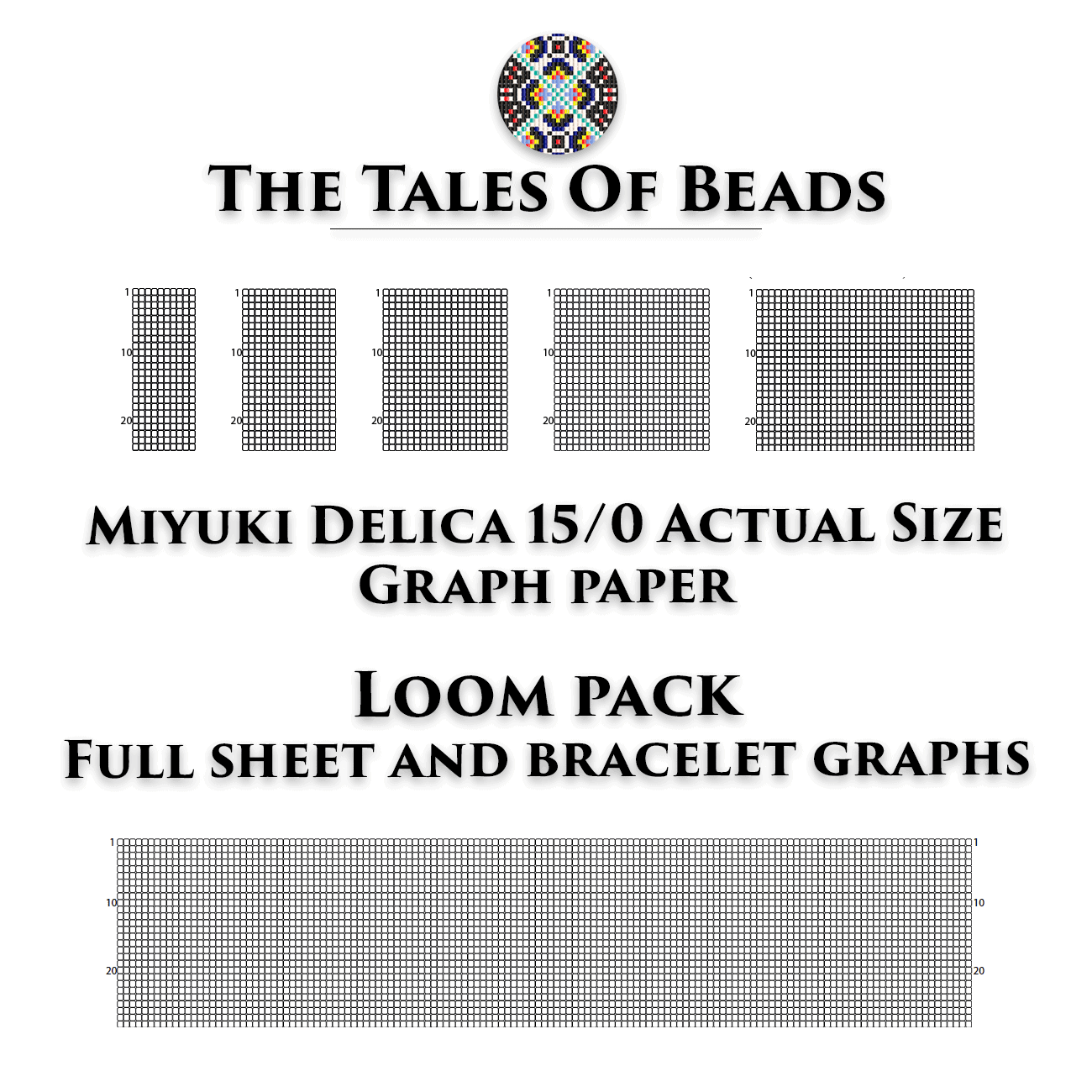 Loom Graph Paper Miyuki Delica 15 0 Actual Size Seed Bead Graph Paper Crealandia