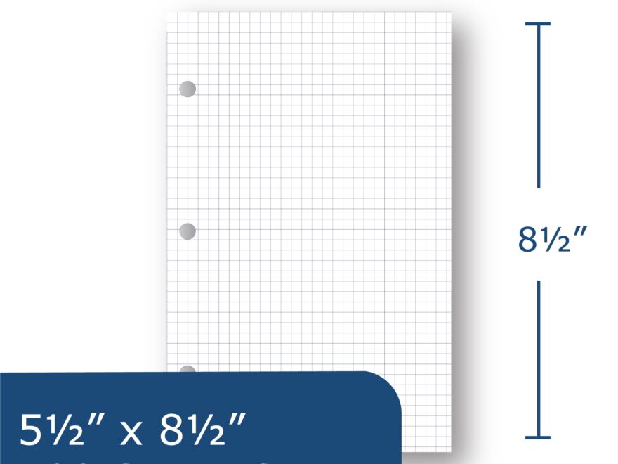Loose Leaf Paper 5x5 Graph Ruled 3 Hole Punched 11 X 8 5 100 Sheets Roaring Spring Paper Products
