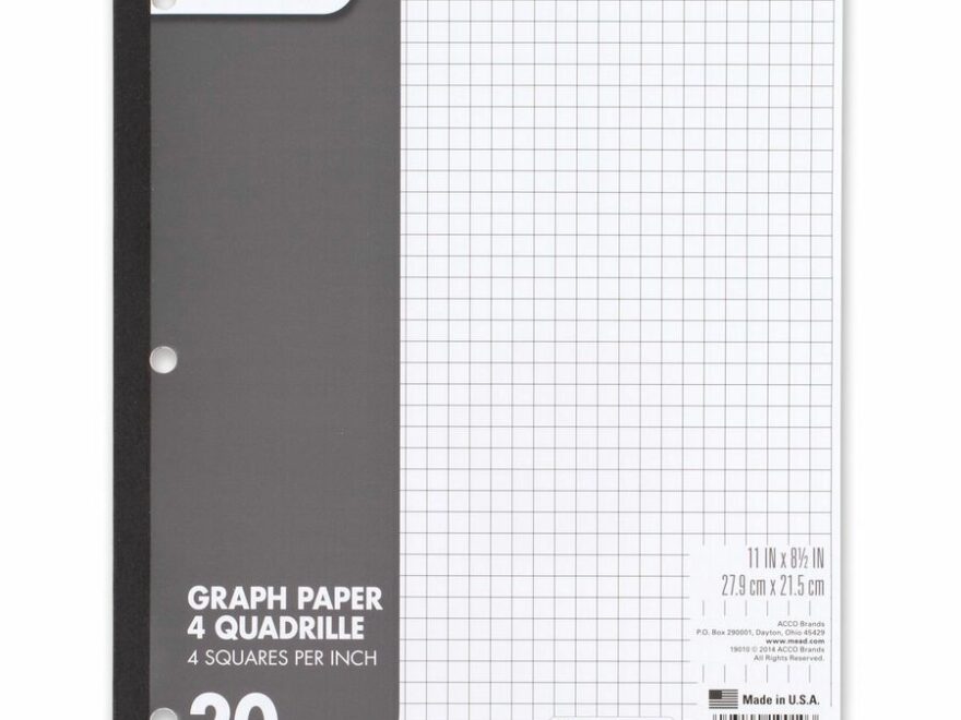 Mead Quad Ruled 3 Hole Graph Paper Letter