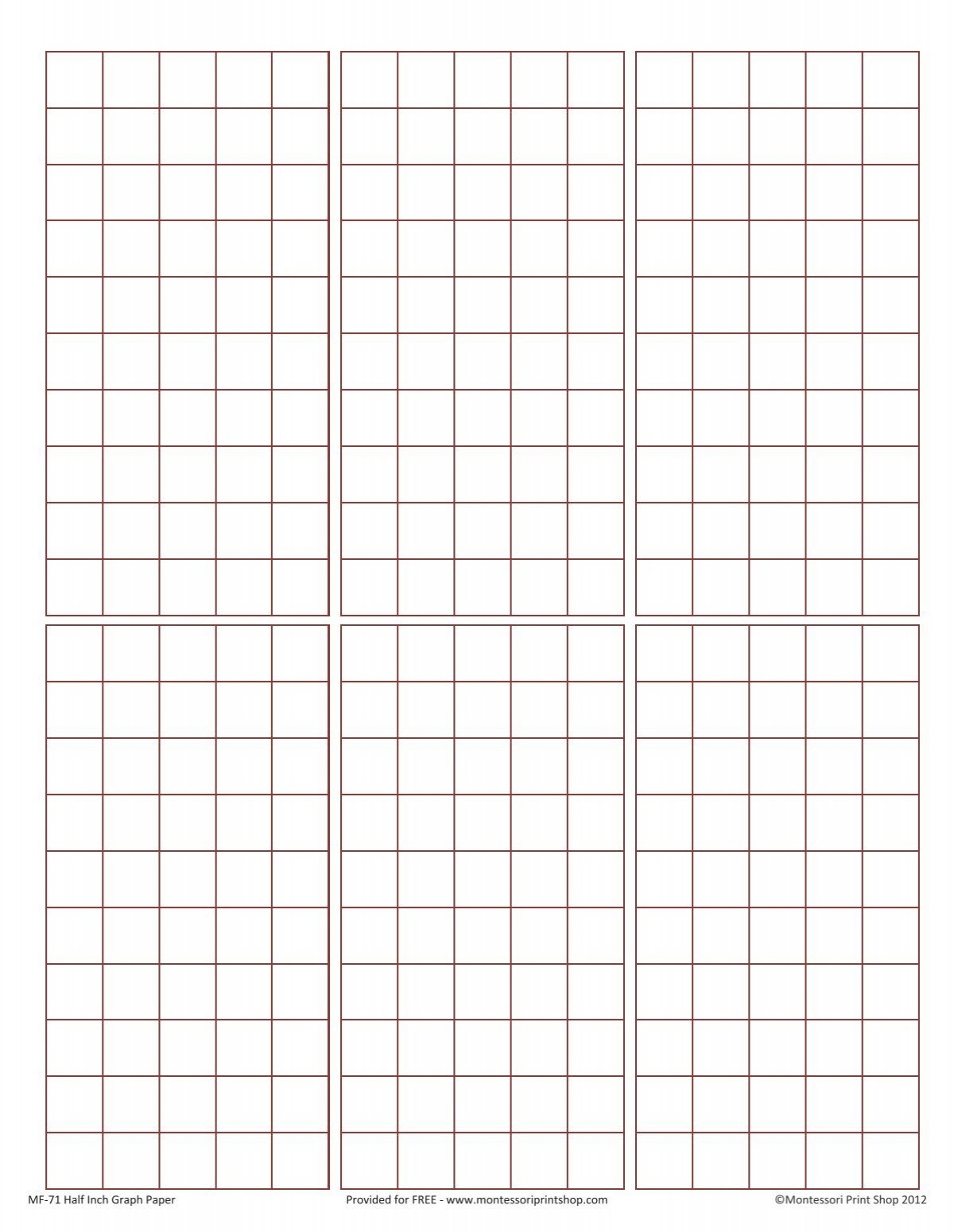 MF 71 Half Inch Graph Paper xlsx Montessori Print Shop