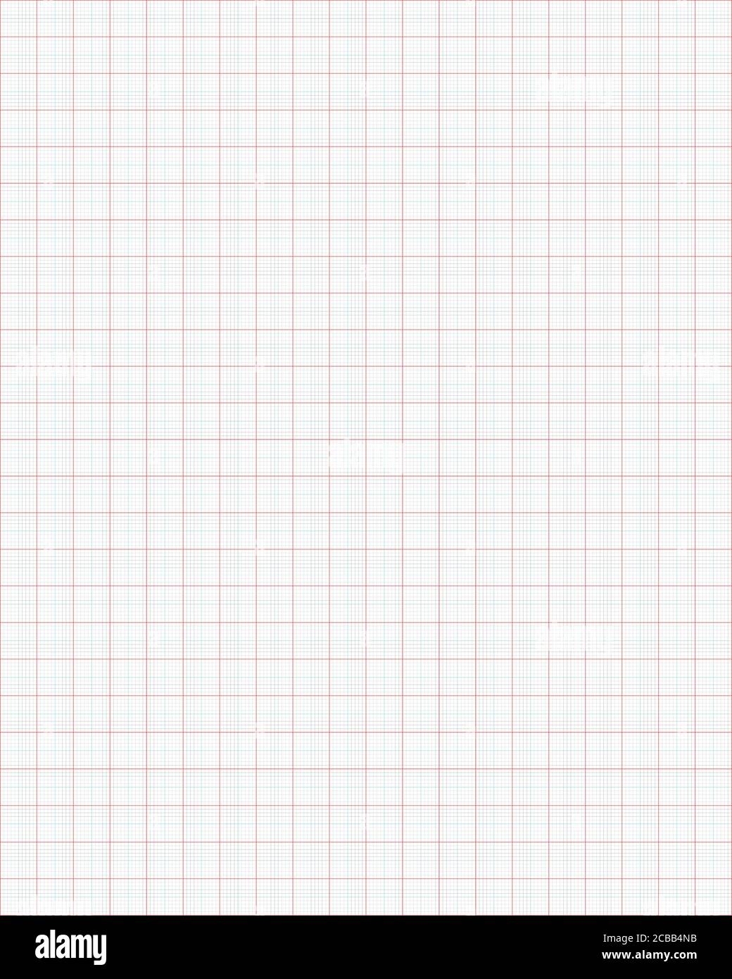 Millimeter Grid On A4 Size Page Divided By Black 1 Blue 5 And Red 10 Mm Lines Sheet Of Engineering Graph Paper Vector Illustration Stock Vector Image Art Alamy
