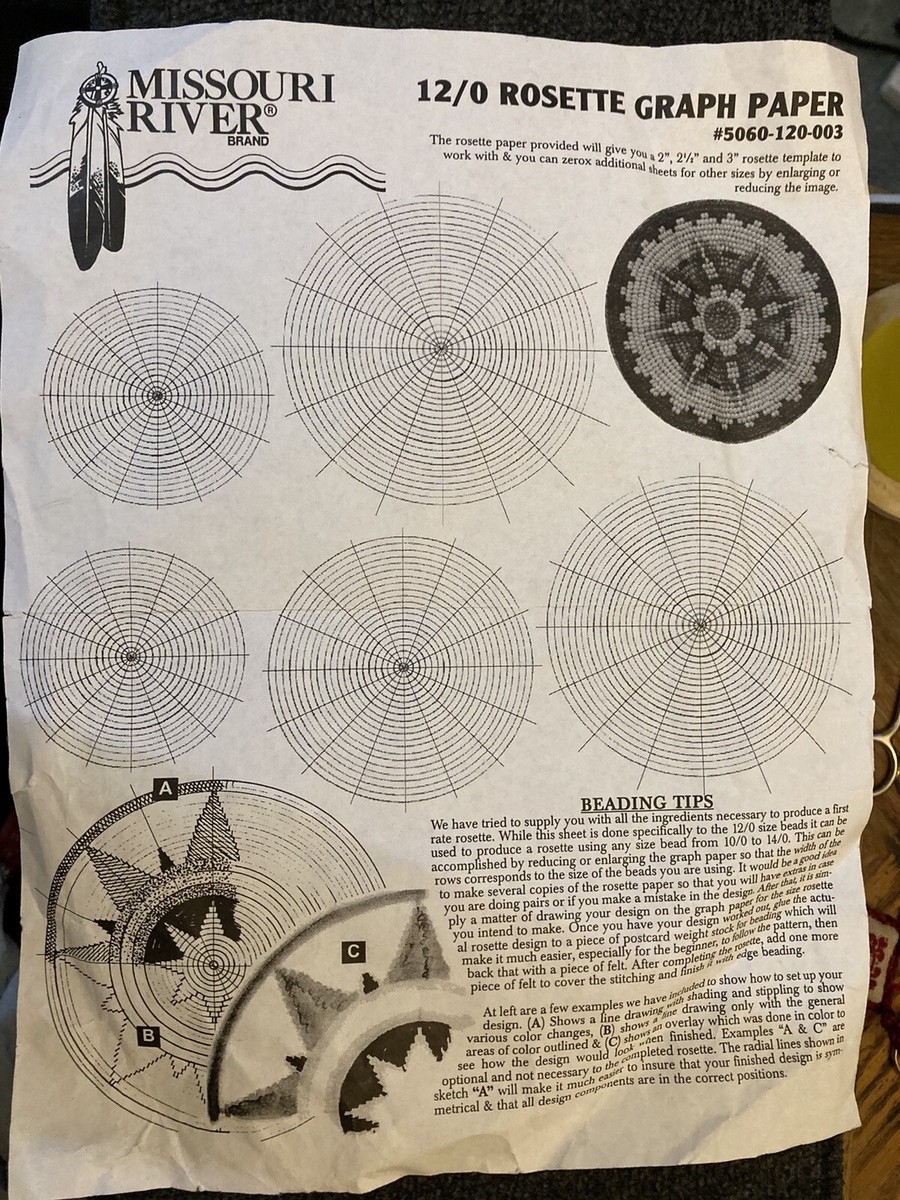 Missouri River Brand Beaded Rosette Template Kit Started EBay