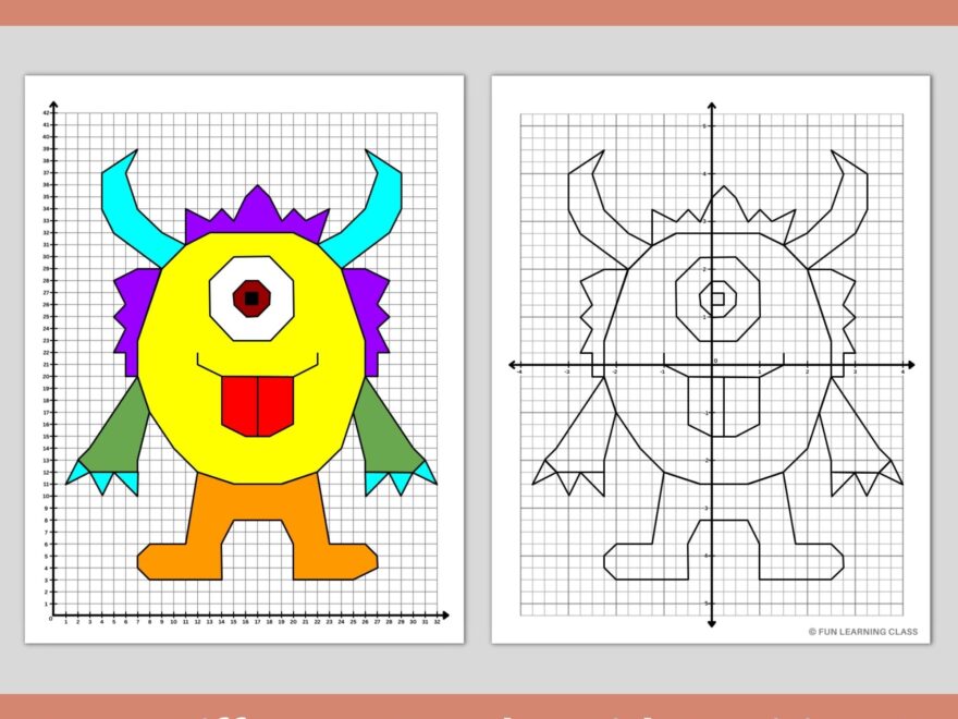 Monster Coordinate Graphing Plotting Points Ordered Pairs Mystery Picture Math Activity Made By Teachers