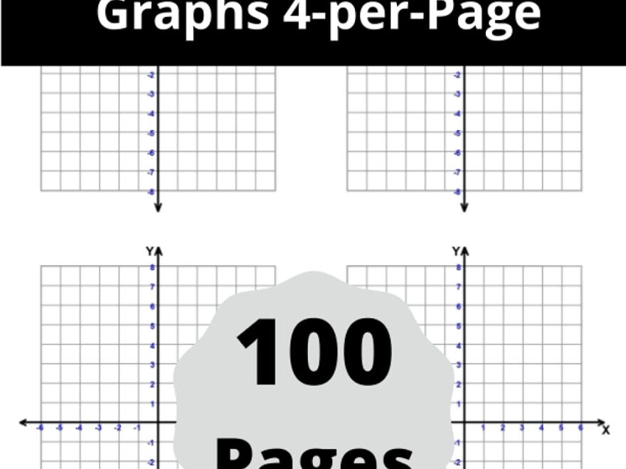 Multiple Coordinate Graphs 4 per Page 100 Graph Paper With XY Axis Four On A Page 1 4 Inch Squares Grid With Scales 6 X 8 Unit Quadrants Brown Emma 9798519768016 Amazon Books