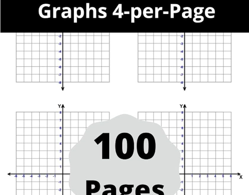 Multiple Coordinate Graphs 4 per Page 100 Graph Paper With XY Axis Four On A Page 1 4 Inch Squares Grid With Scales 6 X 8 Unit Quadrants Worksheets Library