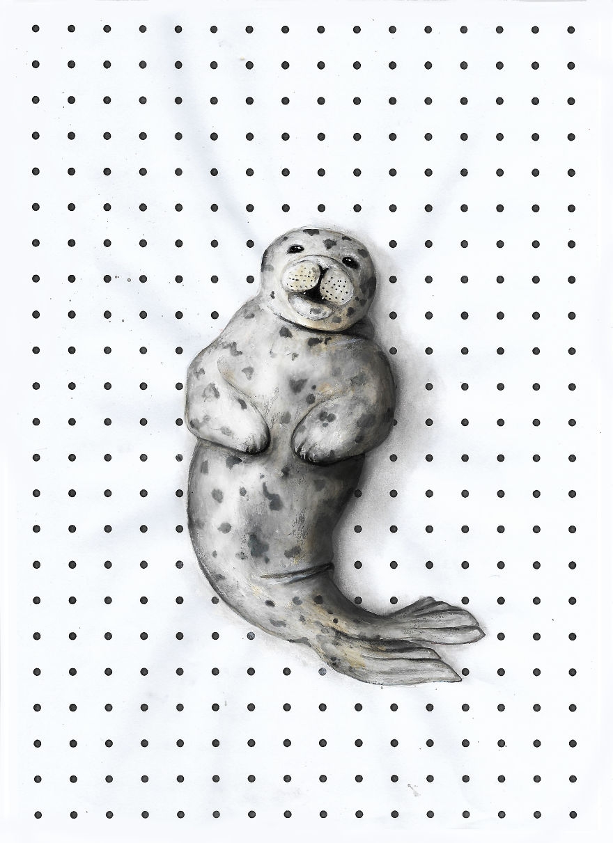 My 8 Animal Drawings On Lined Dotted And Graph Paper Are Made To Look Like They Are Playing On The Page Bored Panda