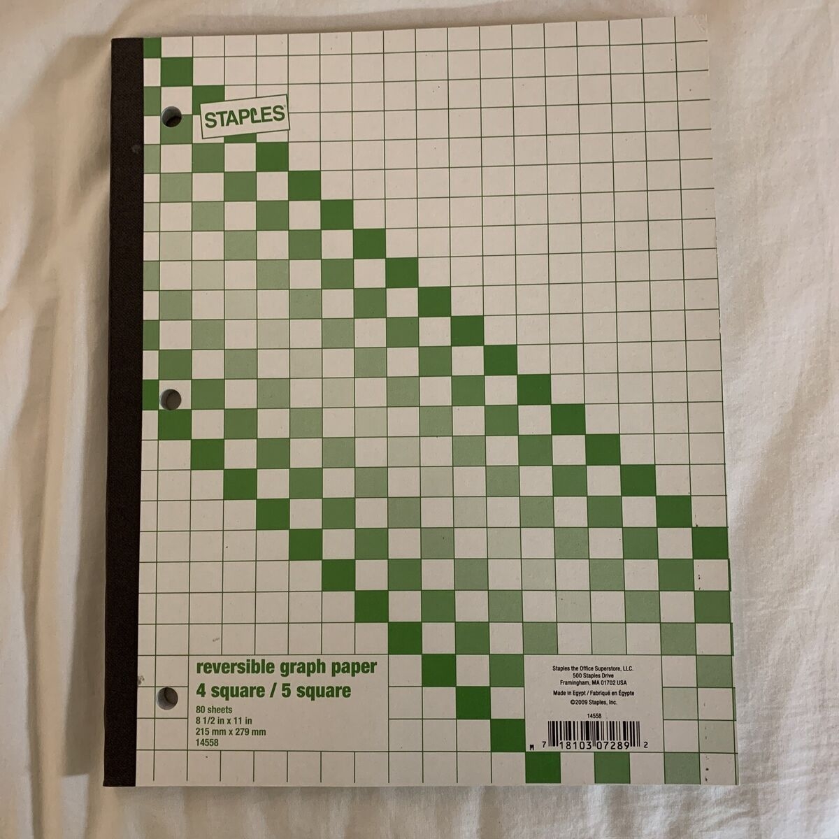 New Reversible Quad Ruled Notebook Graph Paper Staples 4 5 Squares 80 Sheets EBay
