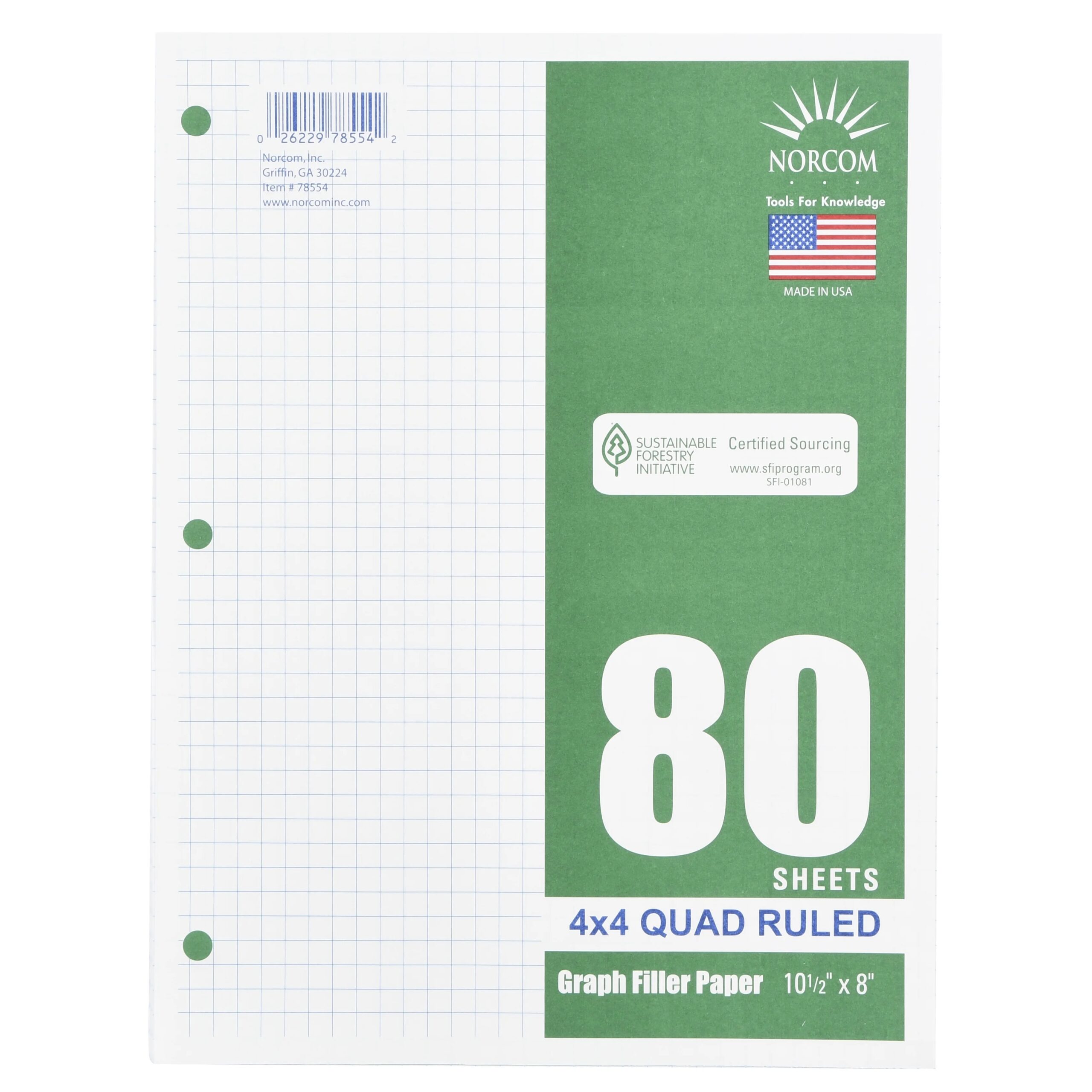 Green Graph Paper 10 X10