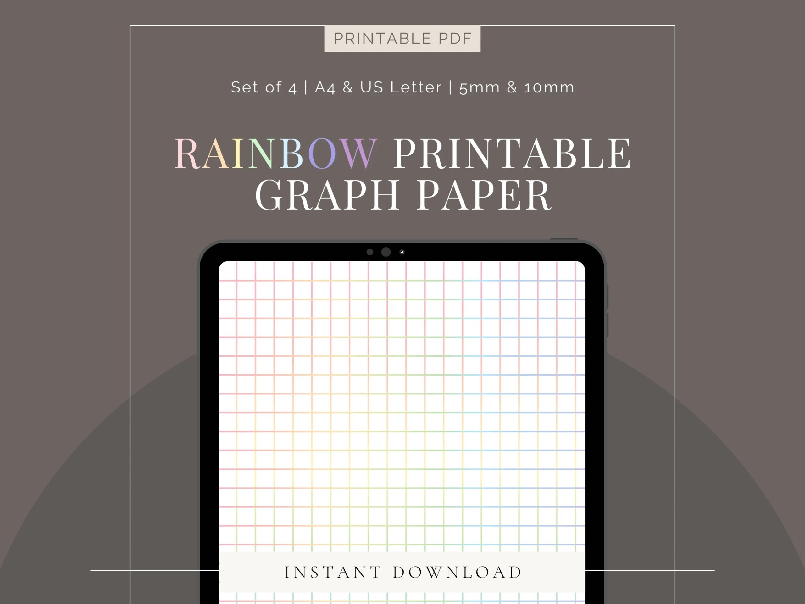 Pastel Rainbow Printable Graph Paper PDF Set Of 4 A4 US Letter 5mm 10mm Etsy Pastel Rainbow Printable Graph Paper PDF Set Of 4 A4 US Letter 5mm 10mm Etsy