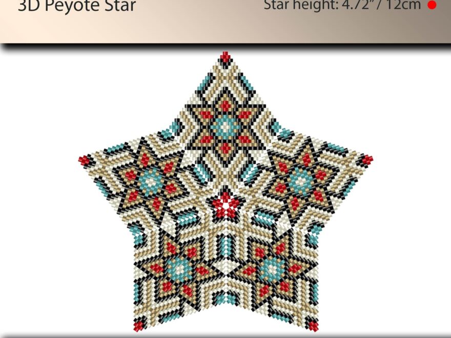 Pattern For 3d Star Peyote Pdf Patterns Beading Peyote Stitch 037 st Etsy
