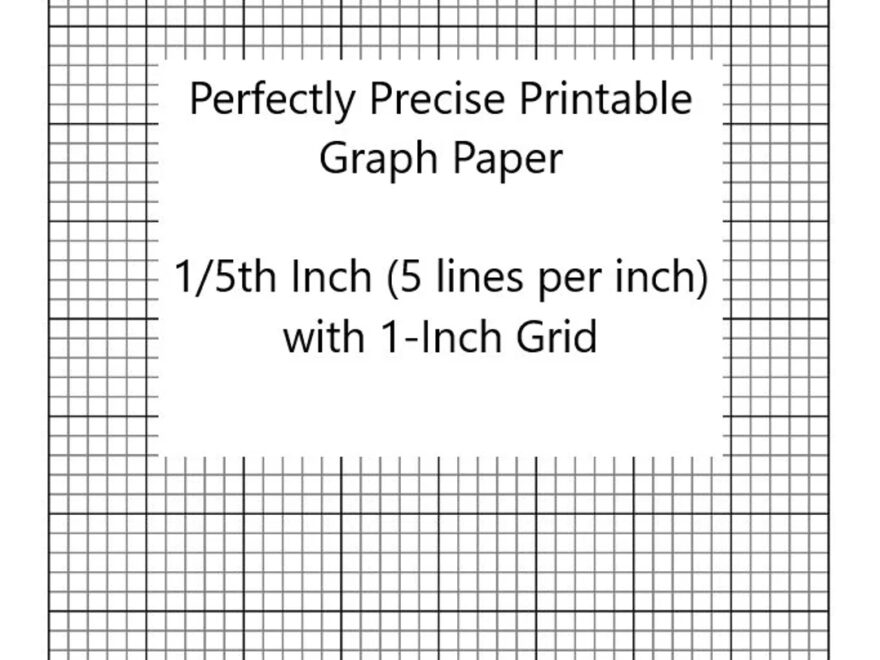 Perfectly Scaled And Precise Printable Graph Paper 1 5 Inch 5 5 5 Lines Per Inch With 1 Inch Grid Etsy