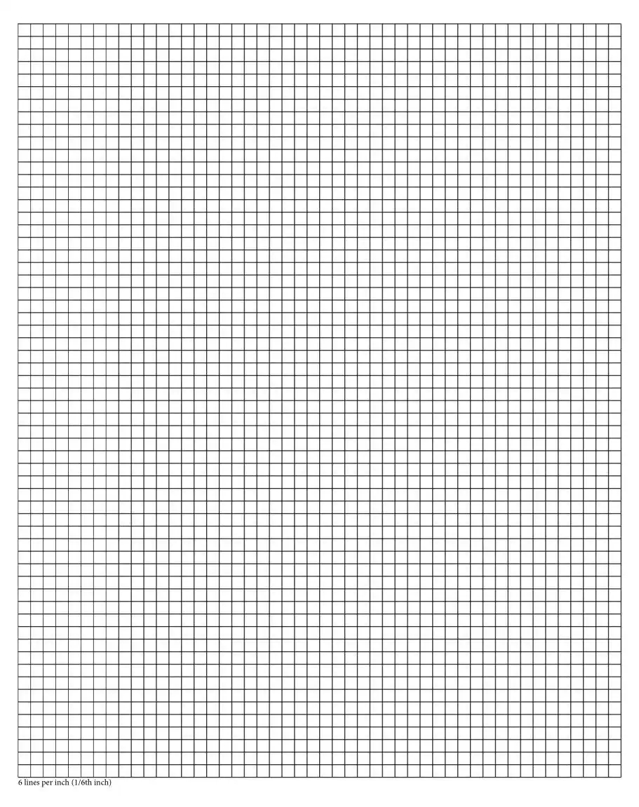Perfectly Scaled And Precise Printable Graph Paper 1 6 Inch 6 Lines Per Inch Etsy