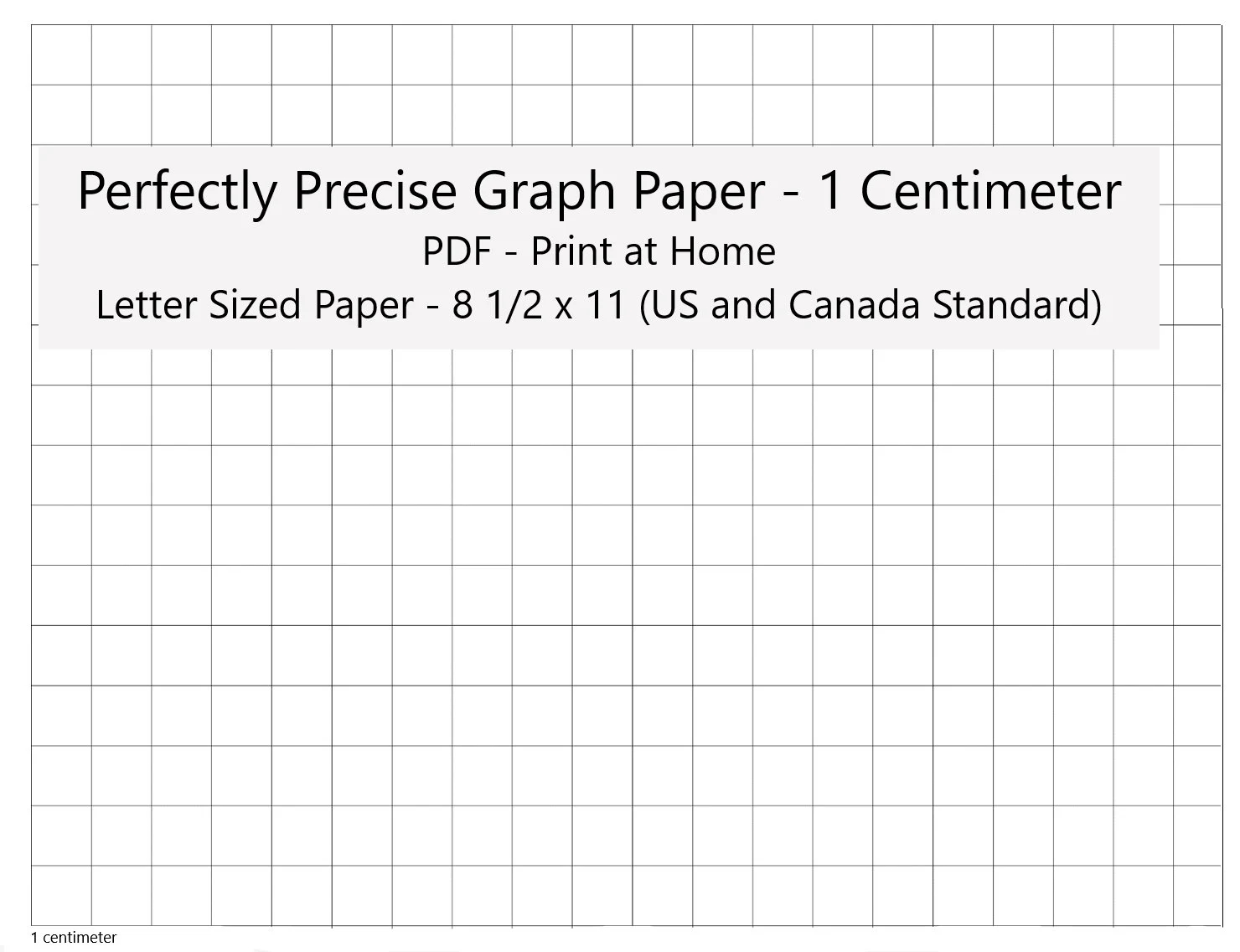 Perfectly Scaled And Precise Printable Graph Paper 1 Centimeter Square Metric Etsy
