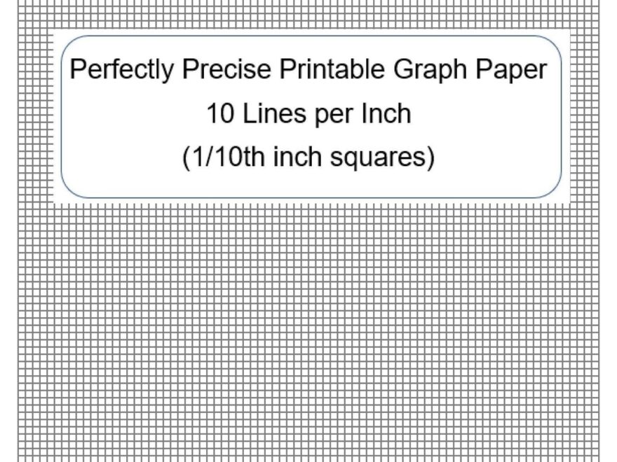 Perfectly Scaled And Precise Printable Graph Paper 10 Lines Per Inch No Grid 1 10 Inch Squares Etsy