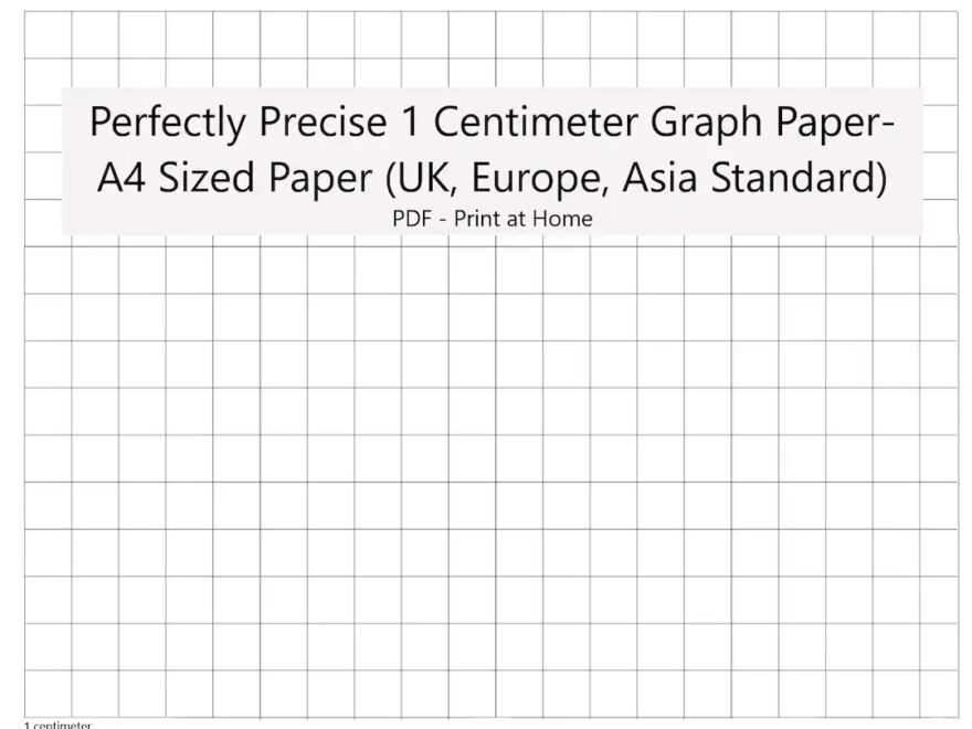 Perfectly Scaled And Precise Printable Graph Paper A4 1 Centimeter Square Metric Etsy